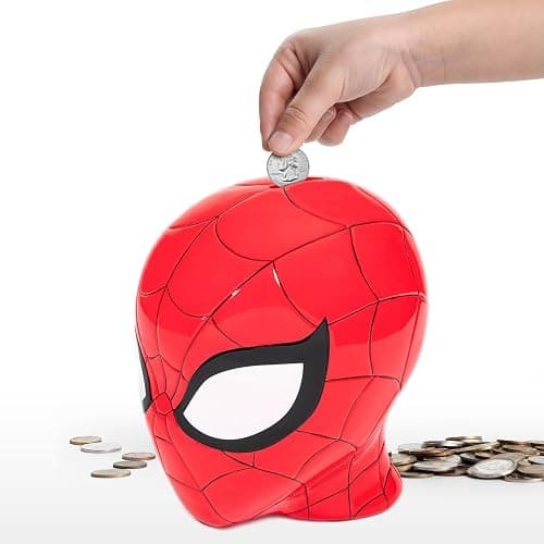 Jay Franco Marvel Spiderman Ceramic Coin Bank - Kids Decor Money Saving Piggy Bank (Official Marvel Product) - Image 1
