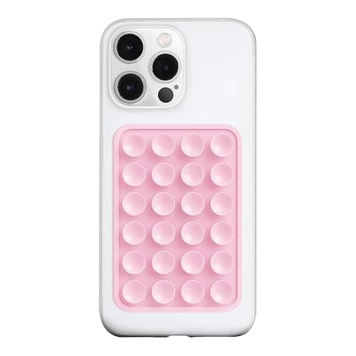 LvShuLiangPin Silicone Suction Phone Case Mount, Silicon Adhesive Phone Accessory for Smartphones, Hands-Free Mirror Shower Phone Holder for Selfies, Tiktok Videos (Light Pink) thumbnail 7