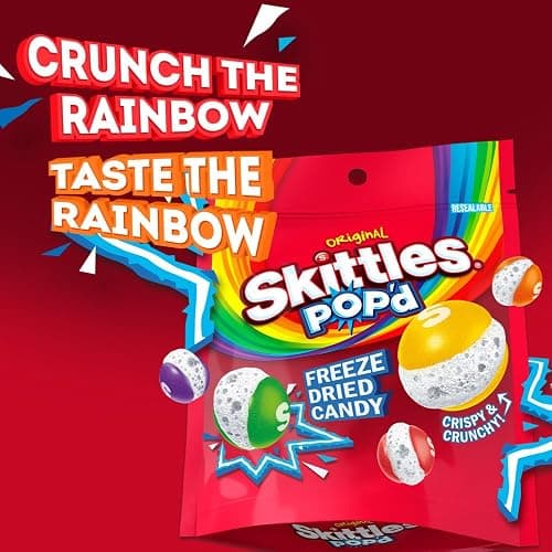 SKITTLES POP'd Originals Freeze Dried Candy, 5.5 Oz Resealable Candy Bag - Original - 5.5 Ounce (Pack of 1) thumbnail 3