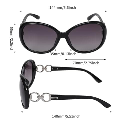 Firtink 3 Stücke Groß Frauen Sonnenbrillen, Damen Polarisiert Mode Groß Klassische Vintage UV400 Brille thumbnail 2