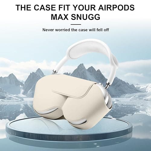Maxjoy for Apple Airpods Max Smart Case Cover, Soft PU Leather Protective Cover Accessories for Airpod Max with Sleep Mode, Anti-Dust Travel Carrying Case for Airpods Pro Max Headphones, Beige thumbnail 3