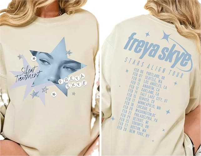 Fre-ya Sk-ye Stars Alig-n Tour Selfie Star T-Shirt, Front and Back Sweatshirt Concert Merch, Handmade Memorabilia Best Friend Matching Shirt Multicolor Women Youth Kids thumbnail 2