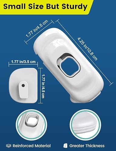 Cabinet Fridge Locks Baby Proofing, 6 Pack Child Proof Cabinet Refrigerator Locks, Baby Child Safety Frigerator Locks for Cabinets, with Strong Adhesive Pad for Draw Kitchen Oven (White, 6 Pack) thumbnail 2