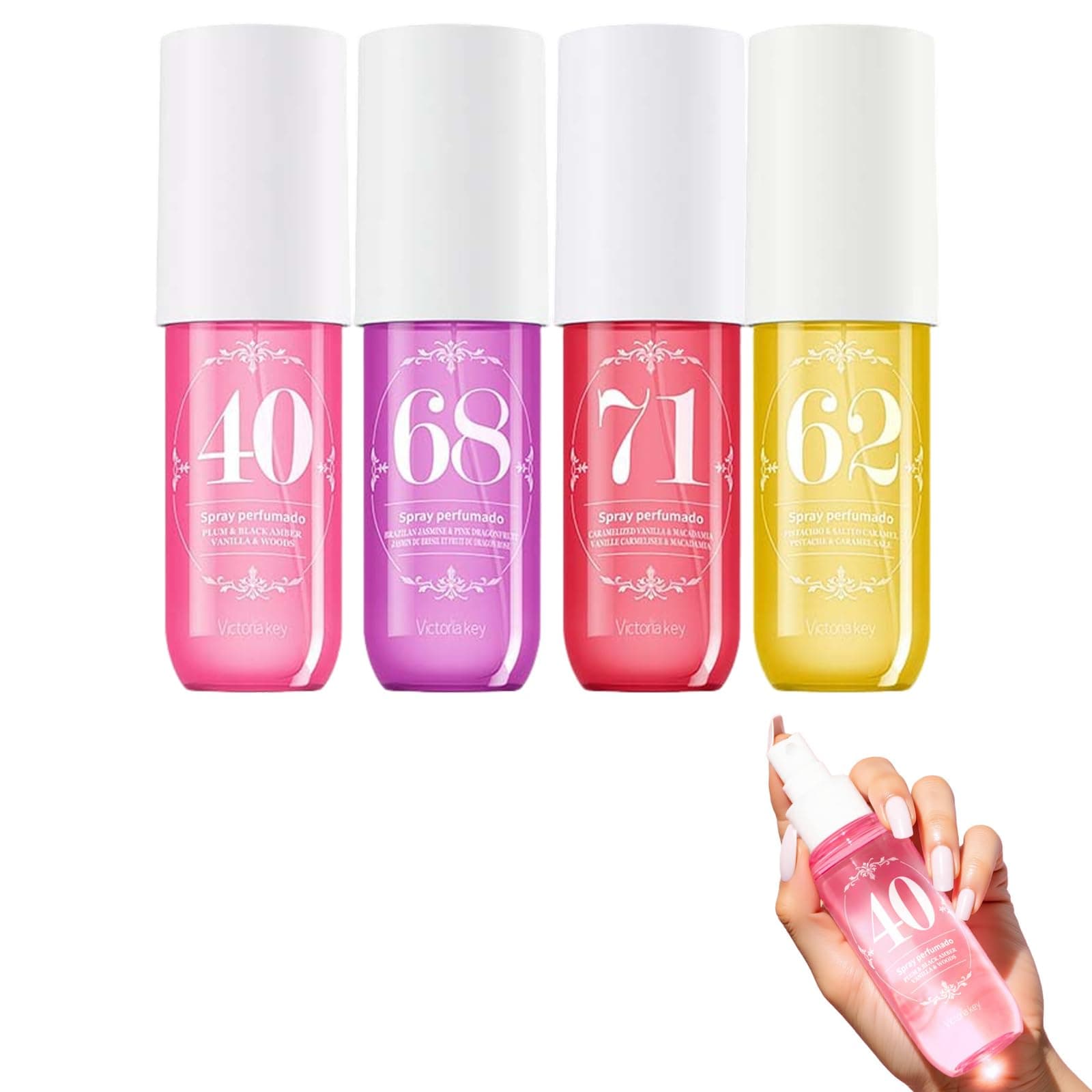 Homiliky 4pcs Hair & Body Fragrance Mist Set | Long-lasting Fruity Perfume for Women | Eau De Parfum Gift Bundle (Ocean Air, Vanillawoods & More) 90mL/3.0 fl oz. thumbnail 6