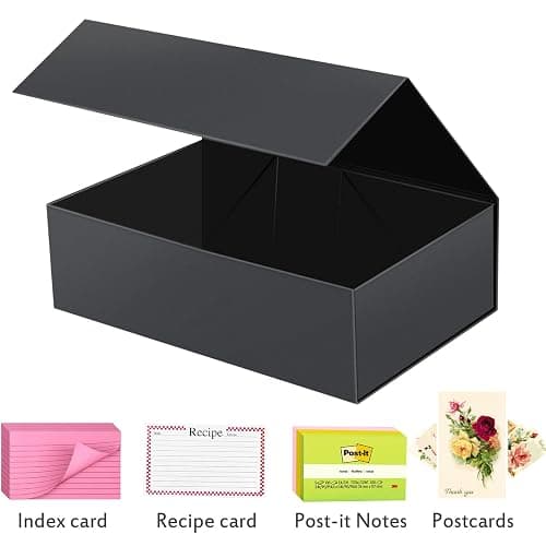 Harhana 3x5 Index Card Holder Card File Box Organizer, Hold 1200 3x5-Inch Flash Cards 1 Pack Black thumbnail 7