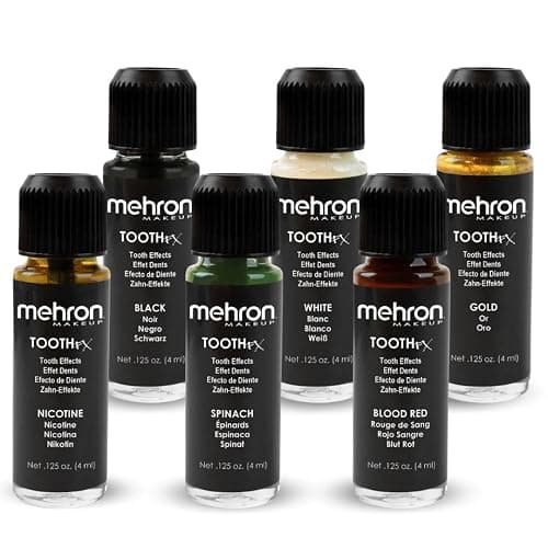 Mehron Makeup Tooth FX - BLOOD RED, Temporary Special FX Tooth Paint | Brush Off, Mouth Safe Teeth Makeup. Brush Included. Perfect for Halloween, Cosplay, & Theater. Cruelty Free & Made in the USA thumbnail 4