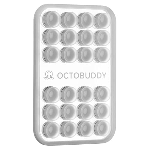OCTOBUDDY Mirror - OG Suction Cup Phone Mount - Silicone Suction Grip Mobile Holder with Built-in Mirror - Hands-Free Selfies and Videos - Content Creator Accesory - 2.6″ x 3.9″, Transparent - Image 1