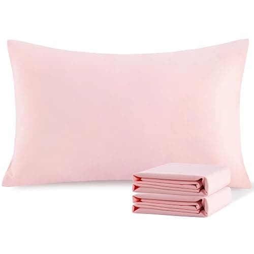 NTBAY Standard Pillowcase Set - 2 Pack Brushed Microfiber 20x26 Pillowcases - Soft, Wrinkle-Free, Fade-Resistant, Stain-Resistant, Blush Pink Pillowcases with Envelope Closure - 20x26 Inches - Image 1