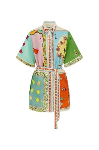 Colorful Dresses for Women Graffiti Dress Flower Dress 2024 Vintage Boho Tropical Dresses for Women Short Sleeve - Image 1