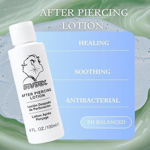 STUDEX Aftercare Piercing Lotion – 4 oz (100 ml) – Gentle Ear Piercing Cleaning Solution for Fast Healing thumbnail 2