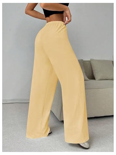 RoseSeek Women's Drawstring Waist Straight Streetwear Long Wide Leg Pants Casual Loose Baggy Workout Long Fall Sweatpants thumbnail 2