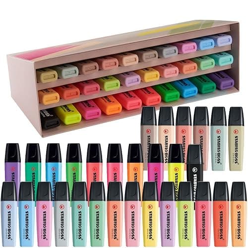 STABILO BOSS ORIGINAL Collection - Evidenziatore - Desk-Set con 30 evidenziatori - 9 Fluo + 14 Pastel + 6 Nature + 1 marcatore Nero - Image 1