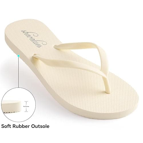 shevalues Slim Flip Flops for Women Beach Rubber Shower Shoes Basic Thong Sandals thumbnail 6