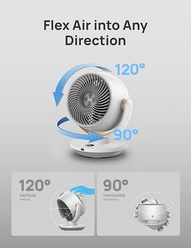 DREO Fan for Bedroom, Desk Air Circulator Fans with Remote, 11 Inch Table Fan for Whole Room, 65ft Powerful Airflow, 120° Vertical Manual and 90° Oscillating, 4 Speeds, 8H Timer, 25dB Quiet, Home thumbnail 4