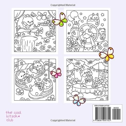 Funfair Days: A Kawaii Coloring Book of Adorable Animal Adventures at the Fair: Whimsical Coloring Pages with Cute Otters, Frogs, Bears, Bunnies, ... Penguins and Snails (Sweet & Kitsch) thumbnail 2