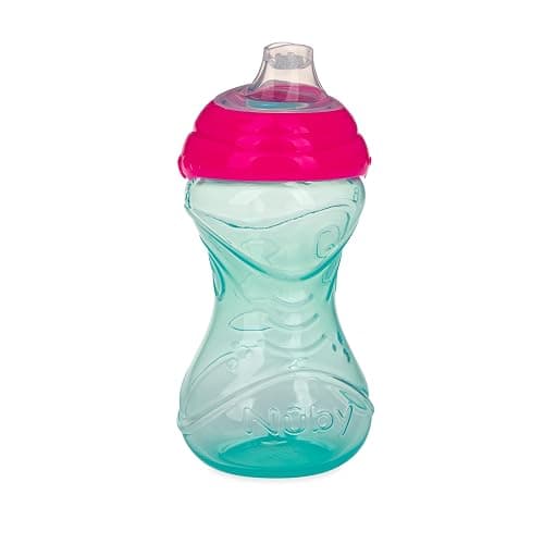 Nuby Clik-It Soft Spout No-Spill Easy Grip Sippy Cup for Girls - (3-Pack) 10 Oz - 6+ Months thumbnail 6