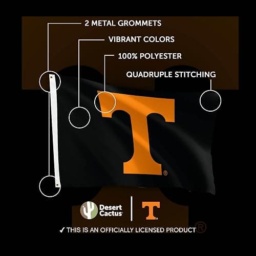 Desert Cactus University of Tennessee UT Flag - 3 x 5 Feet Volunteers Banner, Indoor/Outdoor Durable Fabric, 100% Polyester Design (Design Z) thumbnail 4