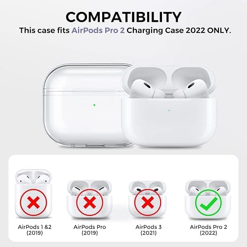 AHASTYLE Transparent Hülle für Airpods Pro 2 Schutzhülle und Haut Case für AirPods Pro [Unterstützung USB-C] [Kabelloses Laden] Kompatibel mit Airpods Pro 2. Generation (Durchsichtig) thumbnail 2