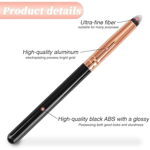Urtlia Professional Small Pencil Eyeshadow Brush 8Pcs for Eye Shadow Eyeliner Smudge Blending Precision Perfect Cut Crease Makeup Brushes Tool Set（Black-EA01） thumbnail 6
