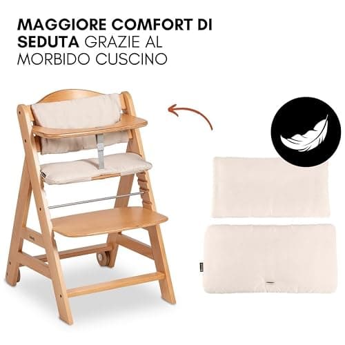 hauck Seggiolone Beta Plus Deluxe - Seggiolone Evolutivo in Legno con Sdraietta e Dondolo per Neonati, Sediolone Pappa, Sicurezza Massima con Cintura a 5 Punti, Regolabile per Tavoli Standard thumbnail 9
