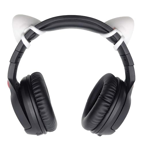 REEYEAR Cute Pink Cat Ears Fits for HypreX Cloud/Cloud Stinger/Cloud Flight Headsets, Universal Fit Lovely Kitty Adjustable Attachment Straps for Video Live Gaming Headphone,White & Pink thumbnail 8