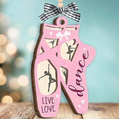 Ballet Ornament 2025 - Ballet Christmas Ornaments, Ballerina Gifts for Teen Girls, Women, Dancers, Wooden Dance Christmas Ornament for Ballerina Lovers, Dancers, Teachers - Xmas Tree Hanging Decor thumbnail 2