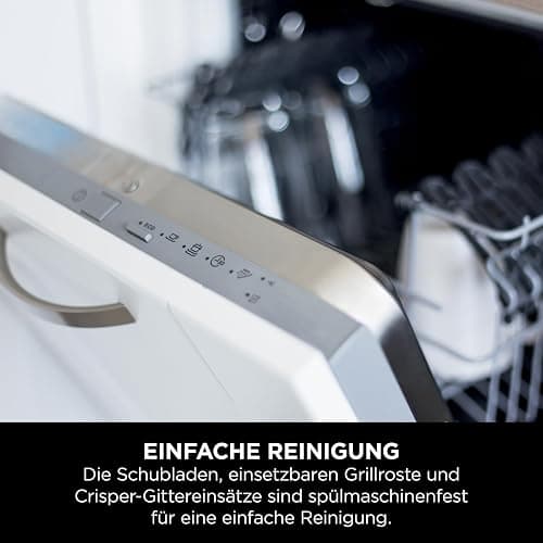 Ninja Double Stack Heißluftfritteuse, 7,6L Digitale Air fryer Doppelkorb mit 4 Kochstufen, 2 Schubladen, 2 Gestelle, platzsparendes Design, 6 Kochfunktionen, 6 Portionen, Schwarz SL300EU thumbnail 14