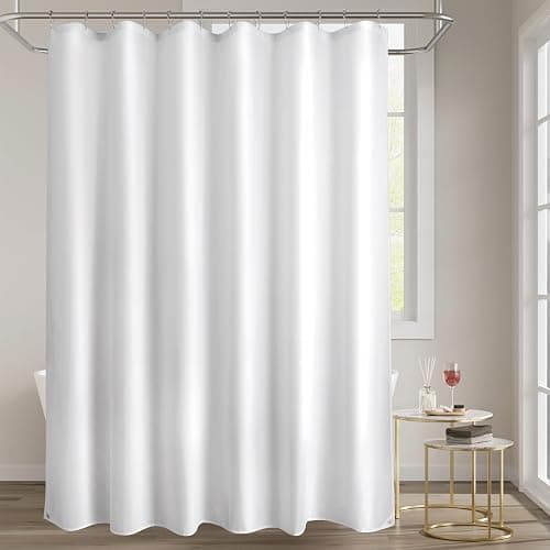 Titanker Waterproof Fabric Shower Curtain Liner Washable, Cloth Shower Liner with Magnets, White Shower Liner Soft Fabric, Lightweight Shower Curtain Liner, 70x72 Inches thumbnail 2
