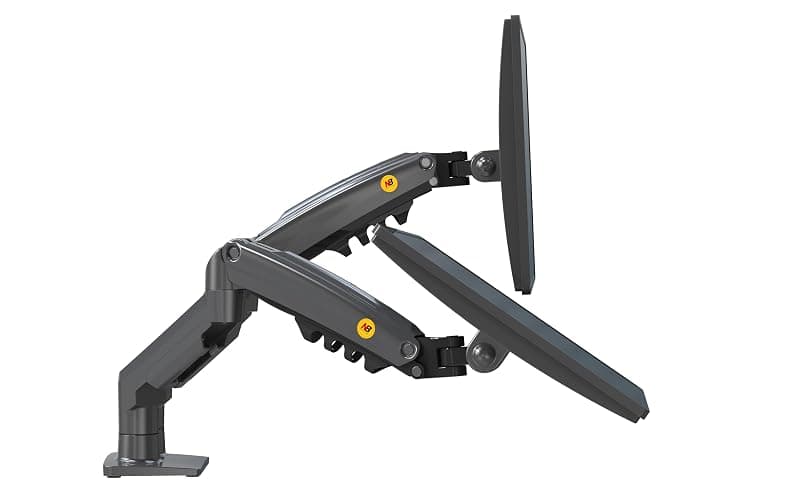 Support de Bureau pour 2 écrans PC LCD LED 17 "- 27" réglage dans Plusieurs Axes, Pivot, Ressort à gaz jusqu'à 2x9 kg thumbnail 4