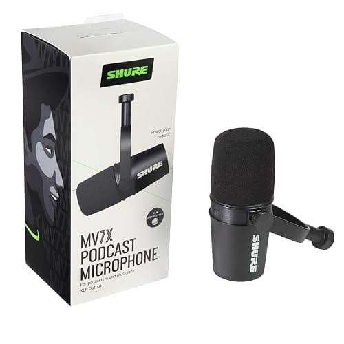 Shure MV7X XLR Podcast Microphone pour le Podcasting, l'enregistrement, la Diffusion en Direct et les Jeux, Sortie Casque Intégrée, XLR, Technologie d'isolation de la Voix - Noir thumbnail 2