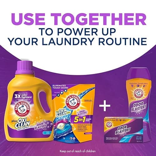 ARM & HAMMER Plus OxiClean Odor Blasters Fresh Burst, 77 Loads Liquid Laundry Detergent, 100.5 Fl oz thumbnail 10
