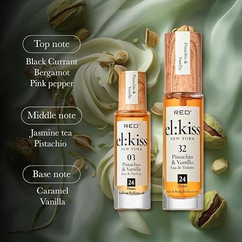 EL:KISS Hair Perfume & Body Mist, Pistachio & Vanilla Inspired by SDJ 62, Eau de Toilette 30mL (1.01 Fl Oz), Hydrating & Long-Lasting, Alcohol & Mineral Oil-Free, Jojoba/Argan Oil & Aloe Vera thumbnail 4