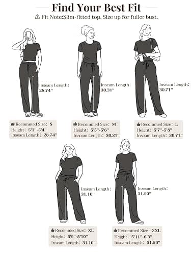 LanGui 2 Piece Sets for Women Summer 2026 Lounge Set Side Ruched Top and Wide Leg Pants for Airport Travel Vacation Outfit thumbnail 4