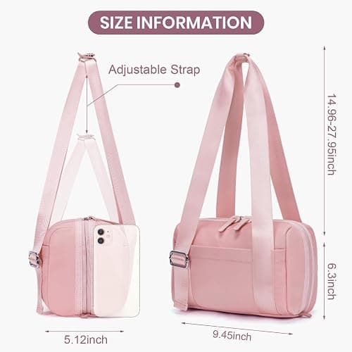 ANKICK Mini Gym Bag Small Duffle Bags Tote for Women Pink Workout Bag Lightweight for Weekender Travel Sports Yoga Fitness thumbnail 6