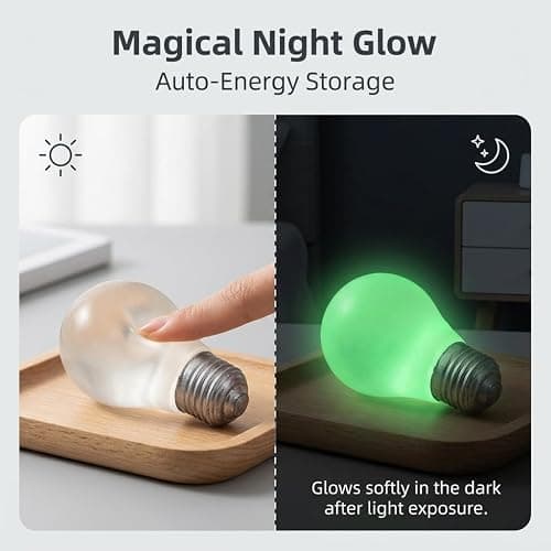 Glow‑in‑the‑Dark Bulb Squishy Toy, Soft Maltose Slow‑Rebound Lamp, Cute Lava Lamp Style Stress Relief Fidget Toy, Portable Anxiety Relief Desk Squishy, Ideal ADHD Gift for Adults (Bulb) thumbnail 5