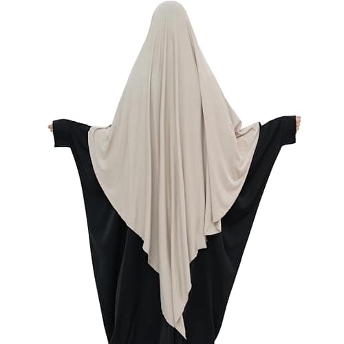 khalat Muslim Stretch Hijab Solid Color Full Cover Hijab for Women V-shaped Fashion Daily Prayer Hijab thumbnail 3
