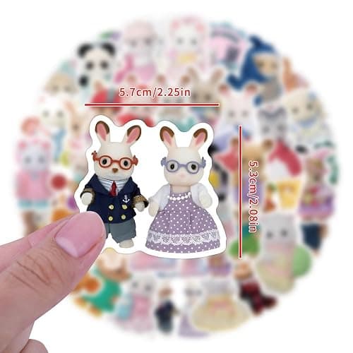 120-Piece Forest Animal Family Stickers - Waterproof Vinyl Decals for Laptop Luggage Water Bottle - Miniature Style Collectible Gift for Adults, Cute Cartoon Room Decor Art thumbnail 3