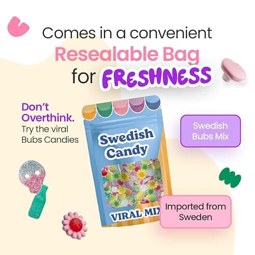 BUBS Swedish Candy Mix – Viral Sweet & Sour Gummies | Assorted Fruity Swedish Sweets | Made in Sweden | Scandinavian Pick & Mix Favorite thumbnail 8