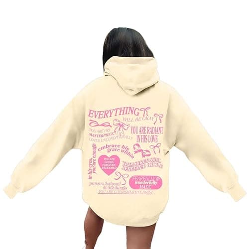 XovLAHzY Cute Hoodies For Women Y2K Oversized Fleece Long Sleeve Graphic Print Sweatshirts Fall Casual Loose Workout Tops thumbnail 4
