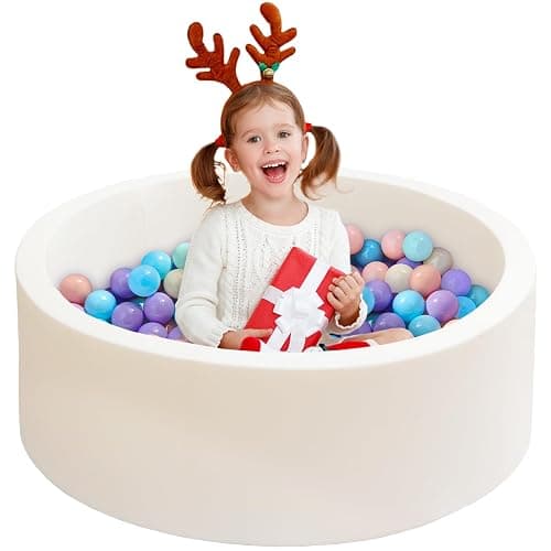 Baby Ball Pit for Toddlers, 35.4"x 11.8" Foam Ball Pit for Kids, Soft Round Ball Pool for Baby, Indoor and Outdoor Playpen, Ideal Gift for Children, White, (Balls not Included) - Image 1