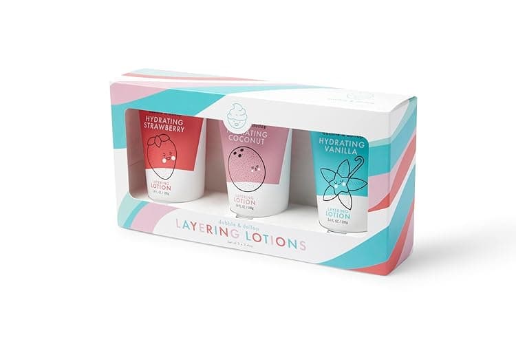 Dabble & Dollop Layering Lotion Set, Hydrating Strawberry, Coconut and Vanilla Scented Lotions for Kids, All-Natural, USA Made, Dermatologist Tested, Vegan & Cruelty-Free (Set of 3) thumbnail 10