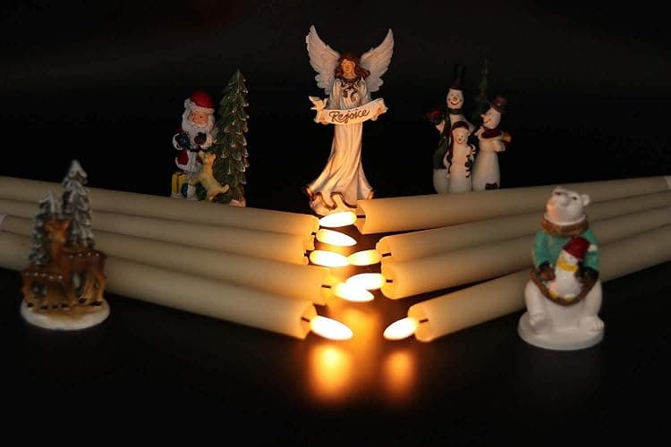 GenSwin Flameless Flickering Taper Candles with 2 Remote Controls and Timer, Real Wax 3D Wick Light Window Candles Battery Operated Pack of 8, Christmas Home Wedding Decor(Ivory, 0.78 X 9.64 Inch) thumbnail 5
