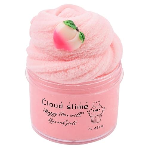 Pink Cloud Slime, Soft and Non-Sticky Funny Slime, Stress Relief Scented Slime Toy for Kids Education, Party Favor and Birthday Gift(7oz 200ML) - Image 1