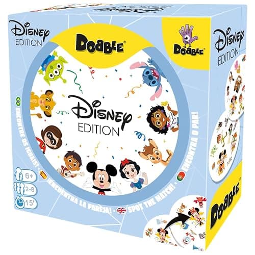 Asmodee Dobble Disney Edition, Juego de Cartas de Acción y Reflejos para Adultos y Niños, A Partir de 6 Años, De 2 a 8 Jugadores, 15 Minutos por Partida, Multilenguaje (Incluye Español) - Image 1
