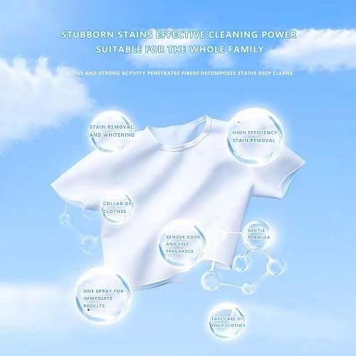 Non Ionic Clothing Emulsifier Stain Remover,Clothing Emulsifier,Powerful Laundry Stain Remover Spray,Active Enzyme Laundry Stain Remover,Dry-Clean Spray (2PC) thumbnail 5