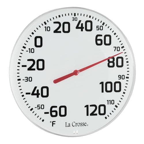 La Crosse 104-1522 8" Round Analog Dial Thermometer, White thumbnail 4