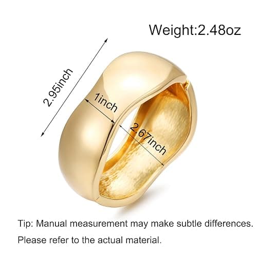 RAUCHBE Chunky Gold/Silver Bangle Bracelets for Women Thick Arm Cuff Bangle Bracelet Wrist Wrap Bracelet Jewelry thumbnail 6