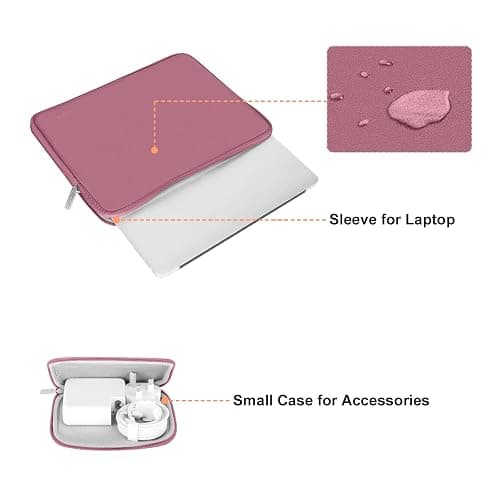 MOSISO Laptop Case 16 inch, 15-15.6 inch Laptop Sleeve Bag Compatible with MacBook Pro 16 inch, HP, Acer, Dell, Lenovo, ASUS Notebook, Neoprene Computer Sleeve Bag with Small Case, Dusty Rose thumbnail 2
