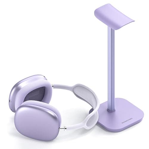 MANMUVIMO Headphone Stand, Desktop Headset Holder (Purple) Heavy Base Desk Earphone Stand Aluminum Gaming Headset Hanger Rack for AirPods Max, AirPods, AirPods Pro, Beats, Bose - Image 1