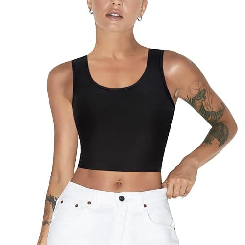 LODAY Women Transgender Tomboy FTM Elastic Chest Binder Bra Pullover Tank Top - Image 1